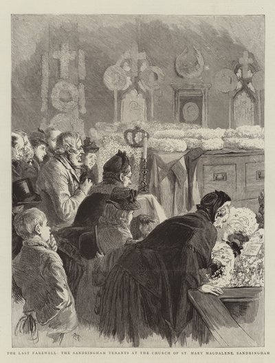 The Last Farewell, the Sandringham Tenants at the Church of St Mary Magdalene, Sandringham by Robert Barnes